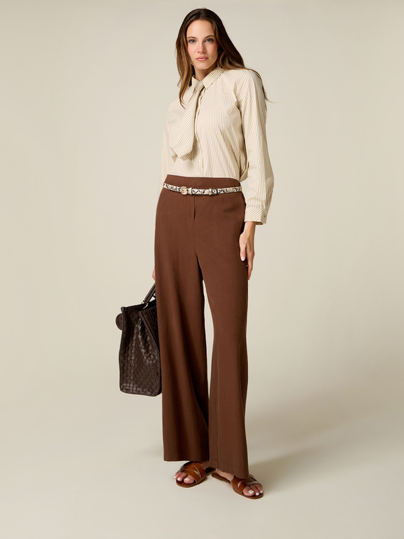 Pantaloni palazzo misto lino