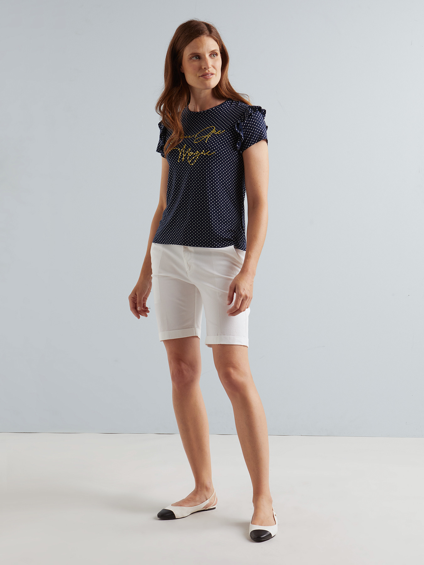 Cotton basic Bermuda shorts image number 2