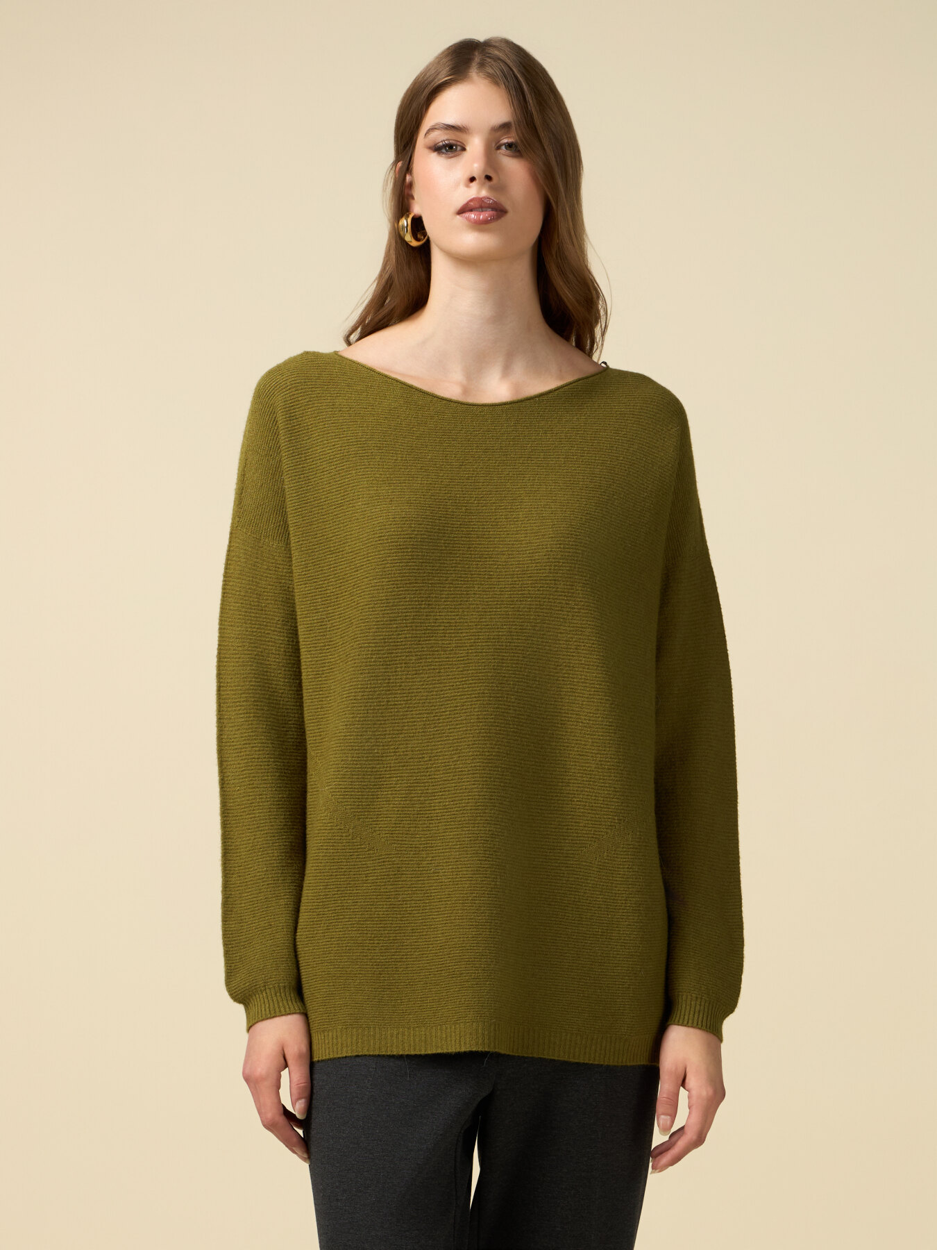 Sweater with boat neckline image number 0
