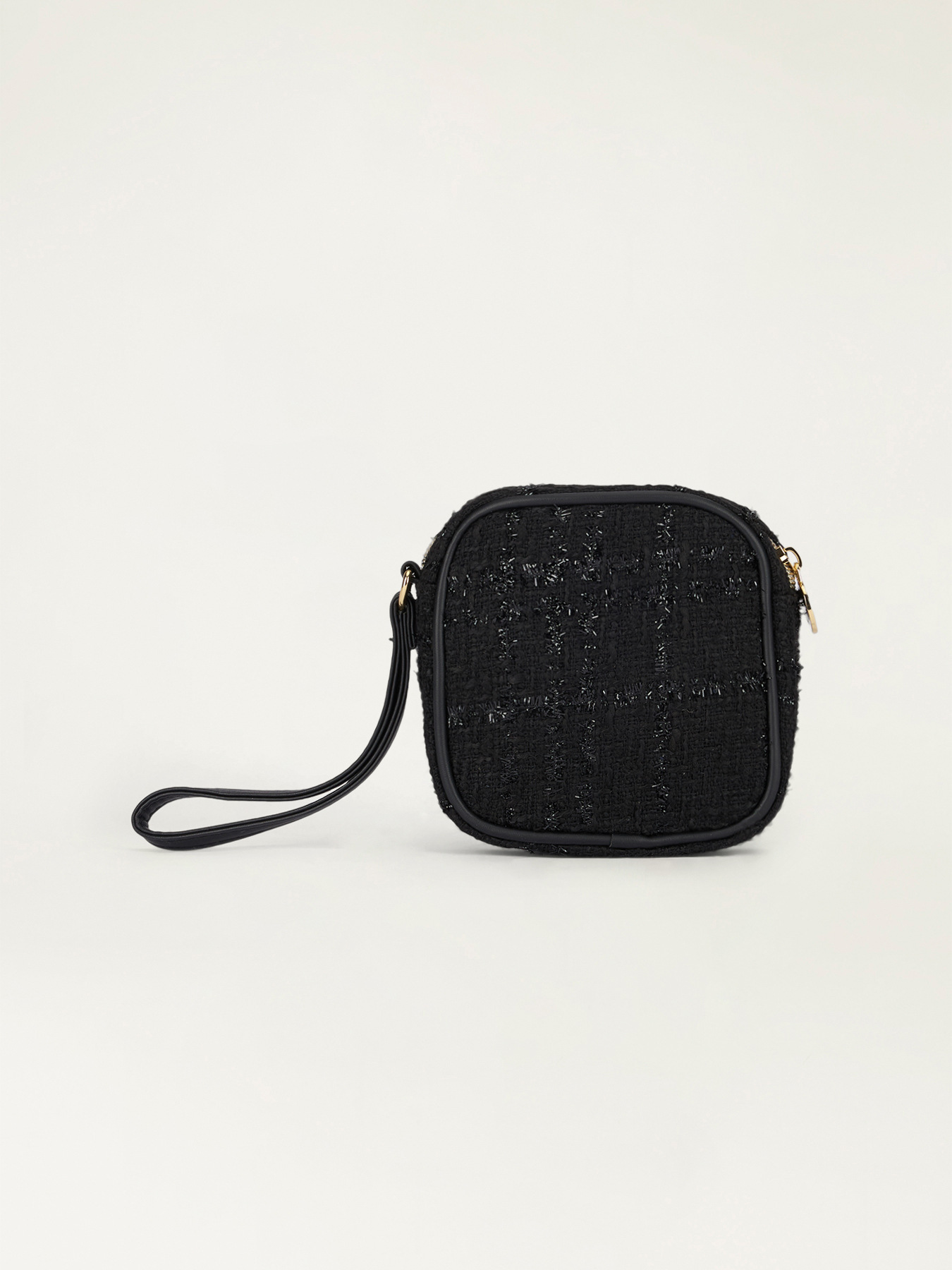 Quadratische Pochette aus Tweed image number 1