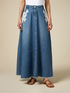 Denim long skirt with embroidery image number 3