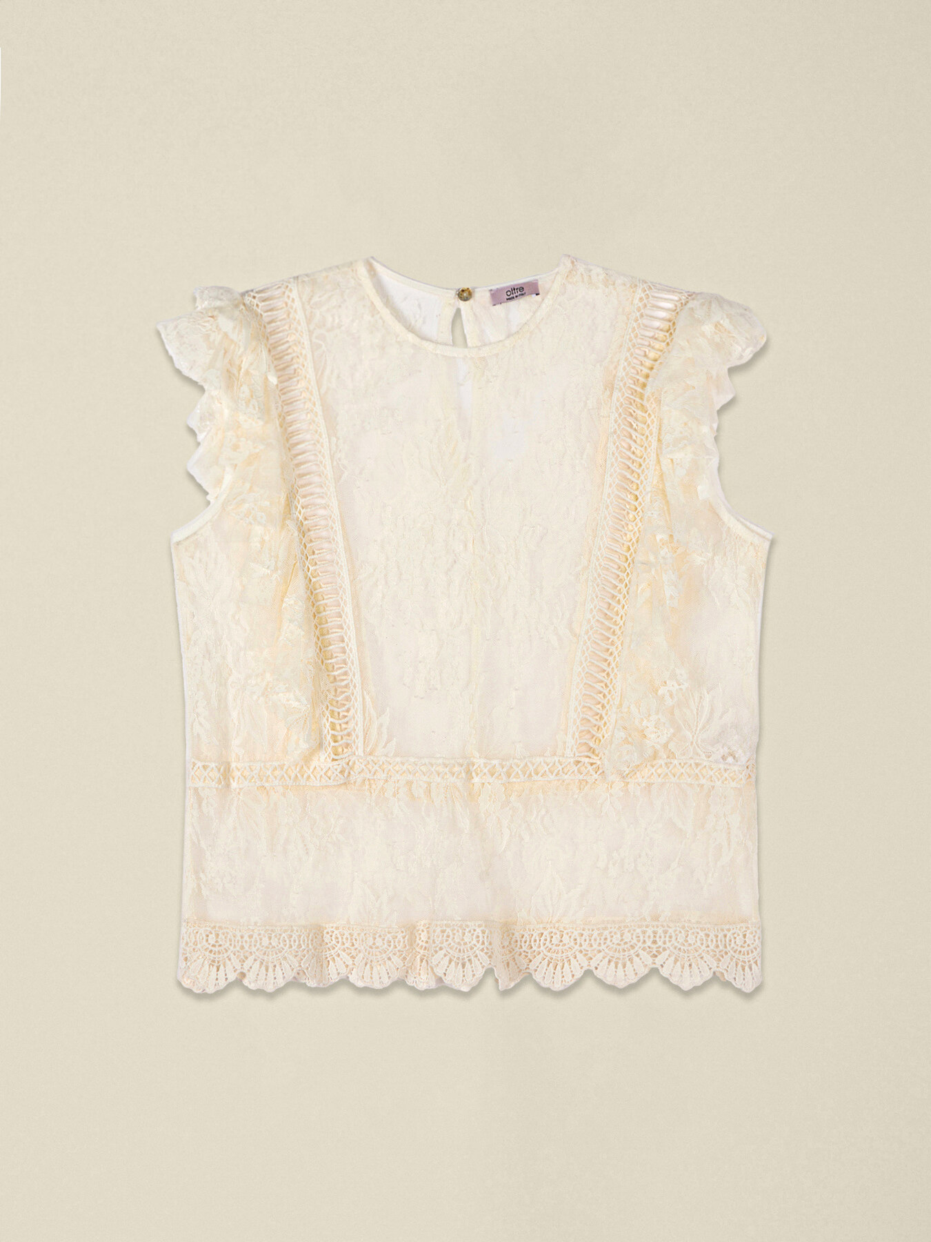 Top in tulle ricamato see-through image number 3