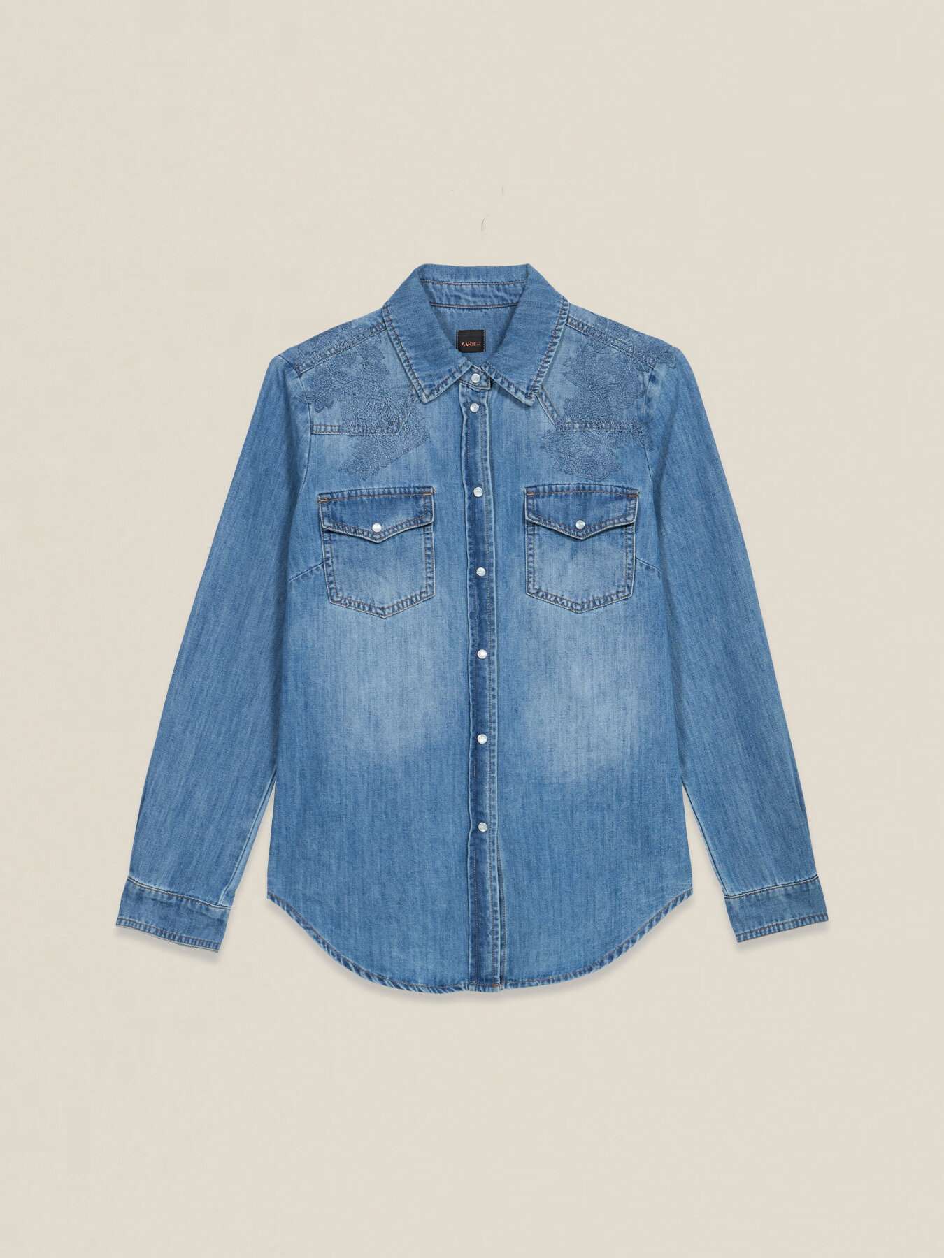 Borneobulletin Camisa Vaquera Mujer Volantes Jeans Hm Camisa