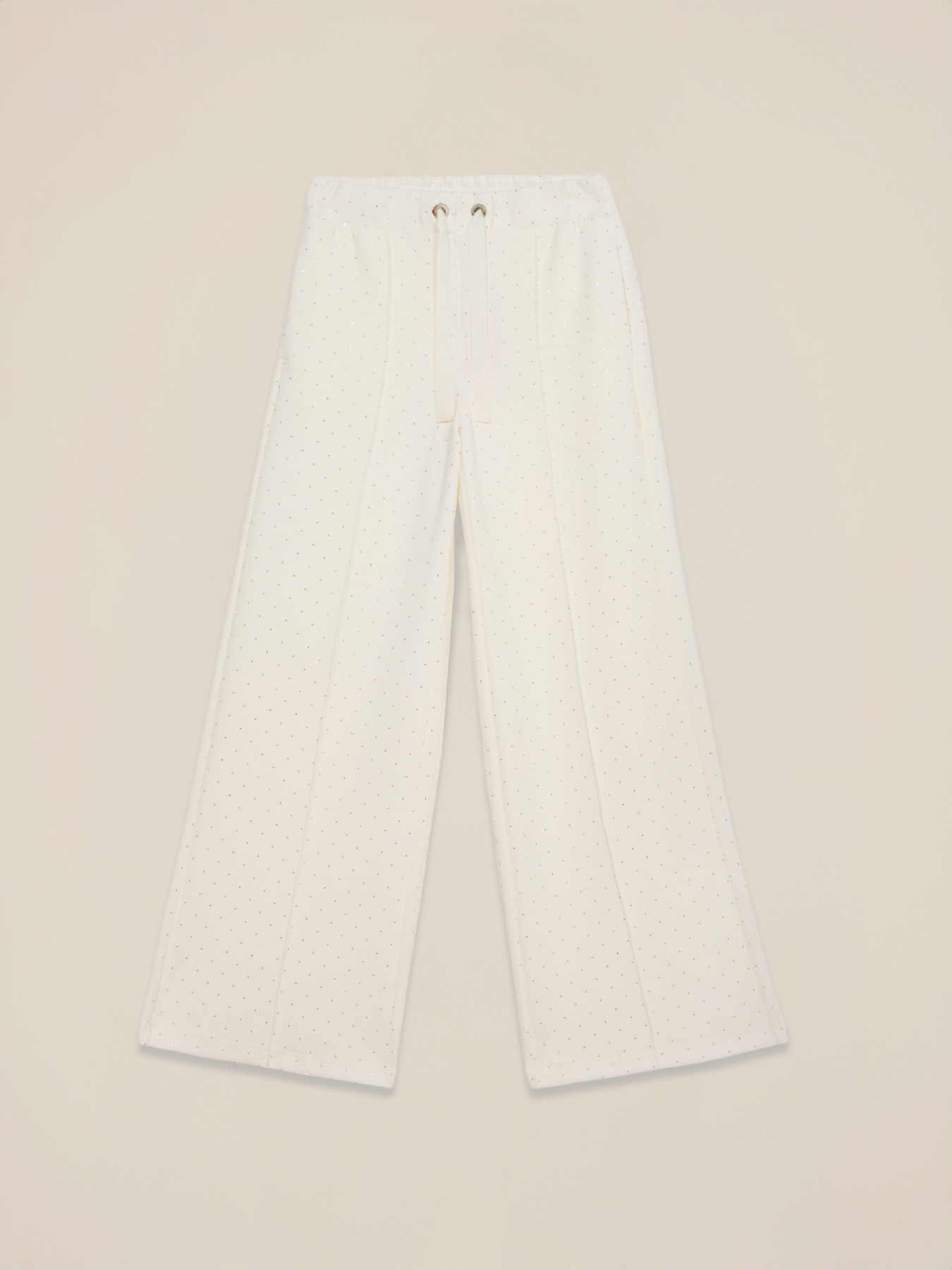 Pantalon palazzo en jersey modal m&eacute;lang&eacute; image number 4