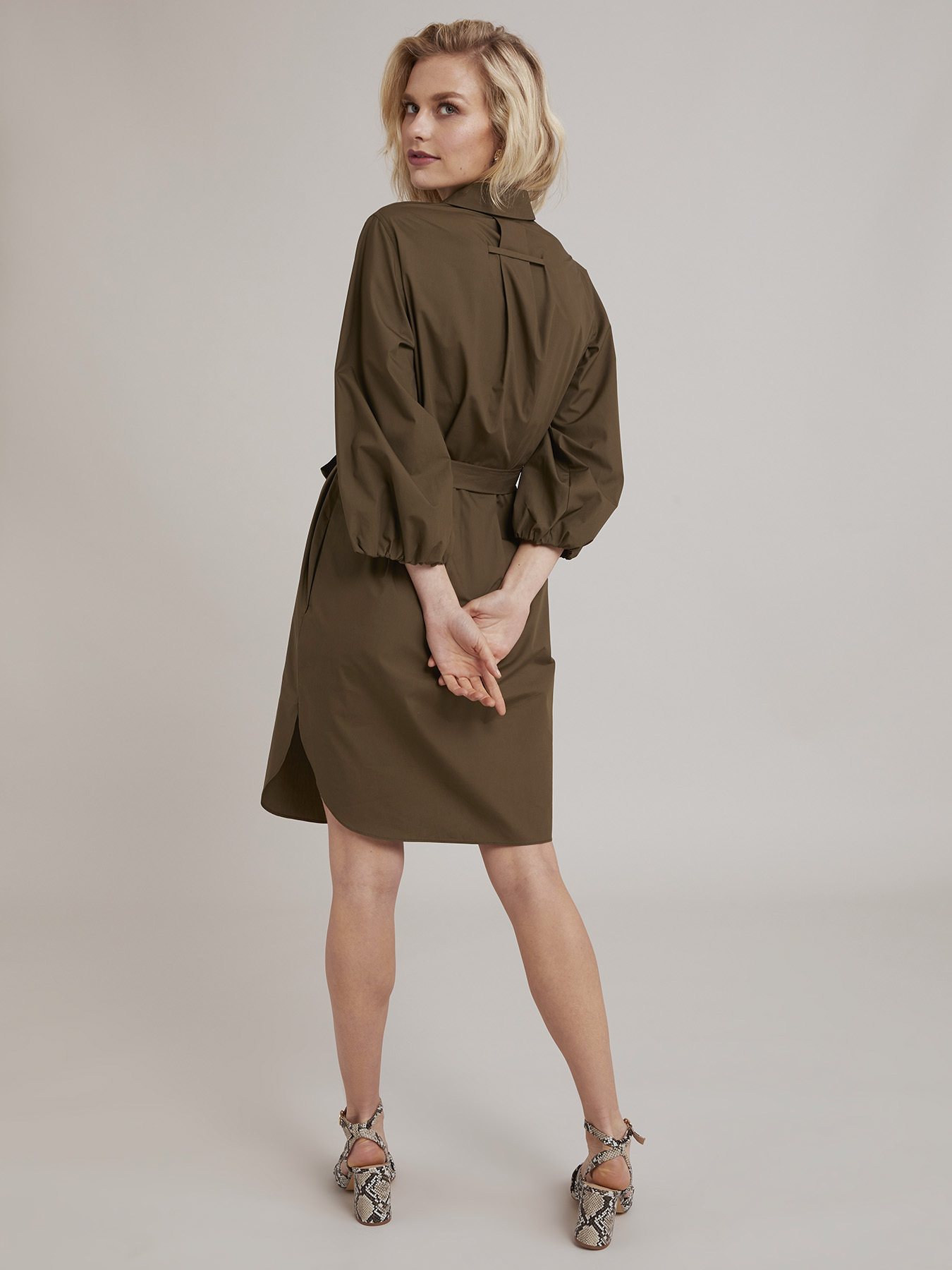 Shirt dress in popeline image number 1