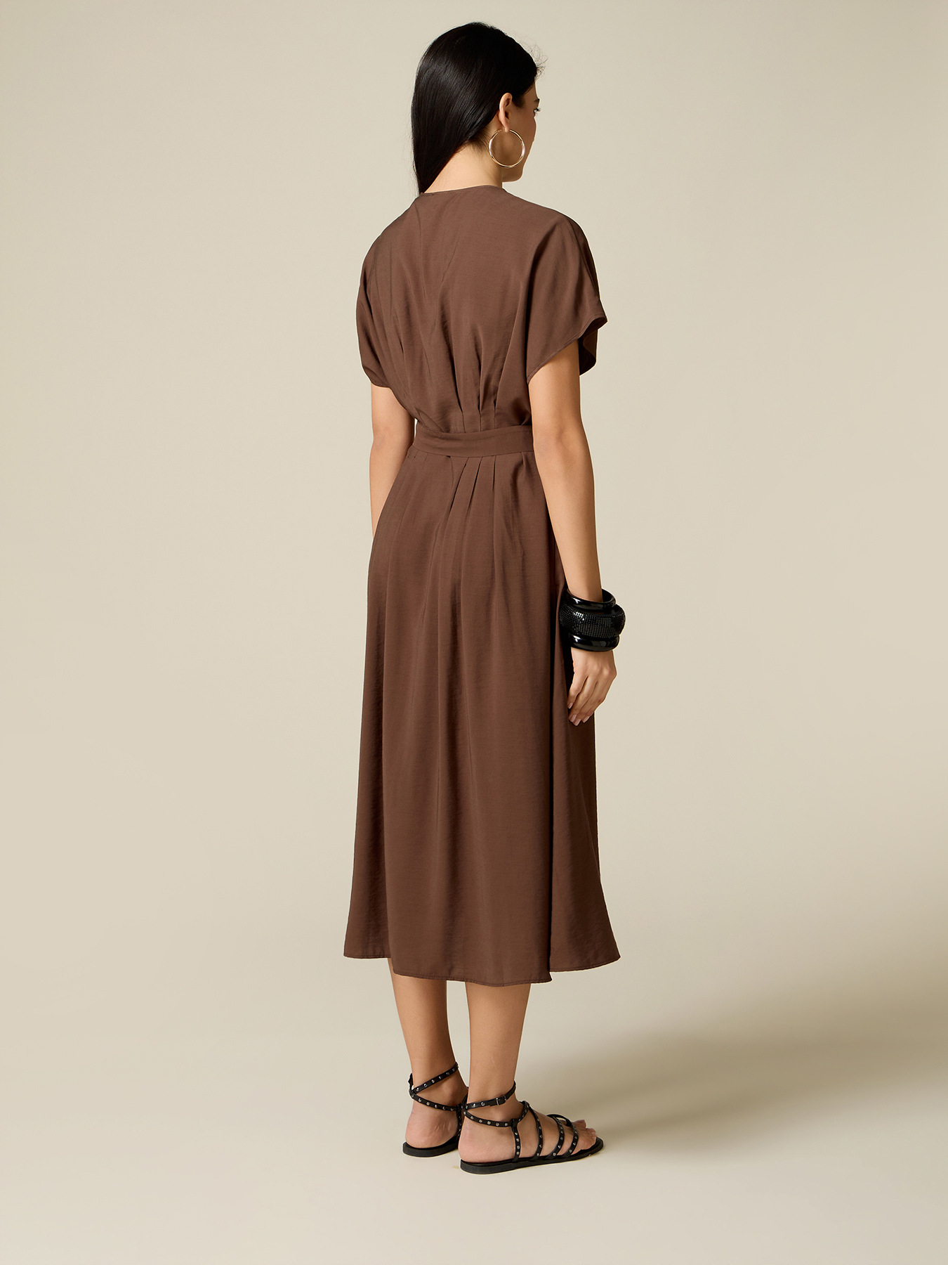 Midi dress with kimono sleeves image number 1