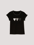 T-Shirt mit Druck und Strass-Steinchen image number 3