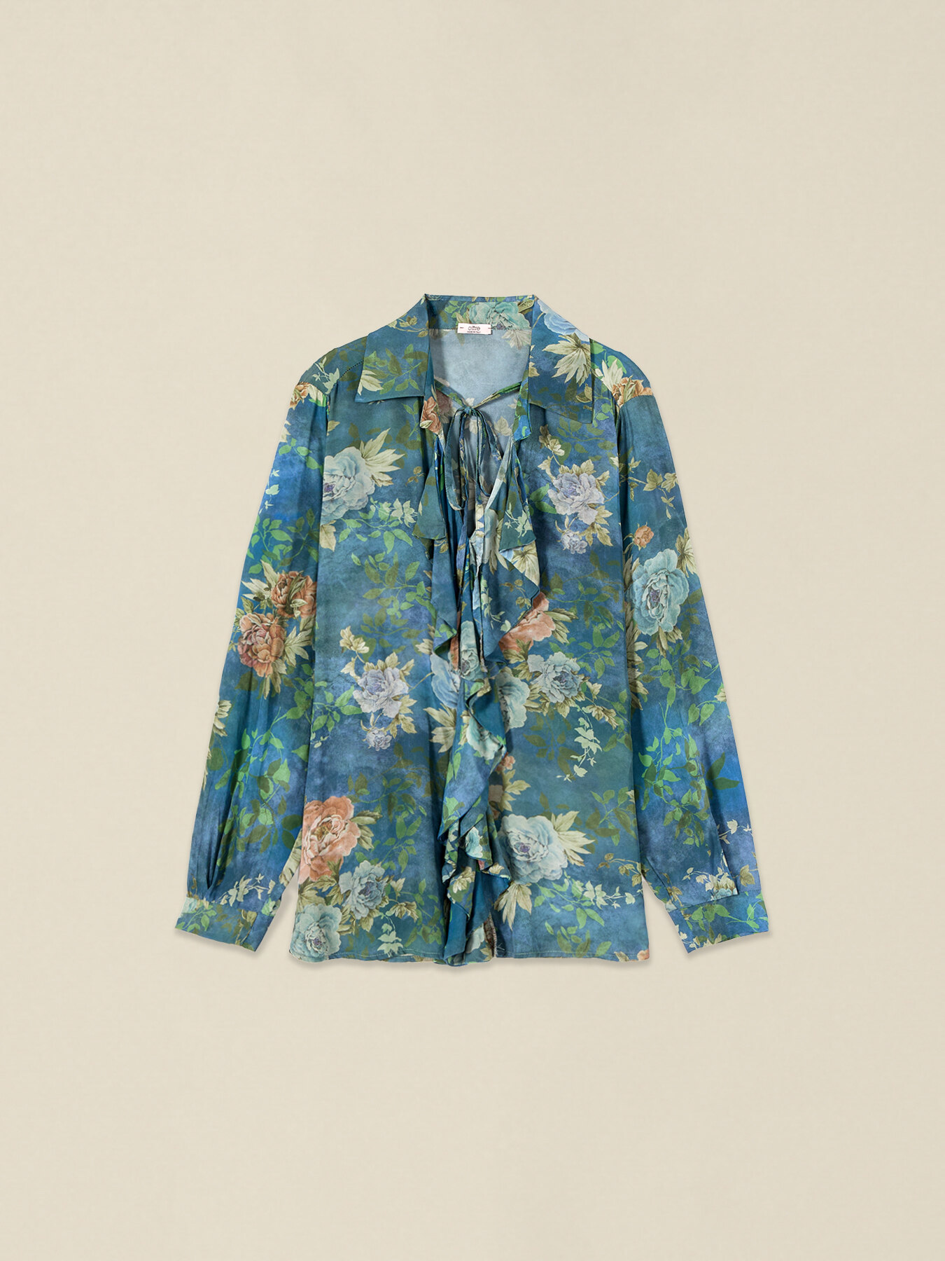 Bluse mit Fantasiemuster und Volants image number 3