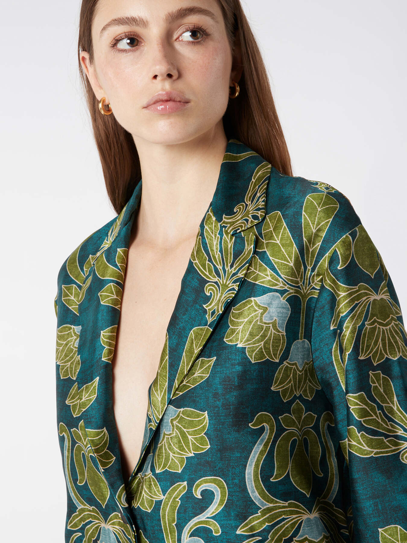 Patterned satin blazer image number 2