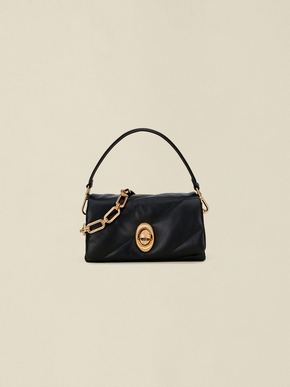 Mini bag in quilted genuine leather