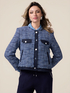 Giacca in tweed con dettagli in denim image number 0