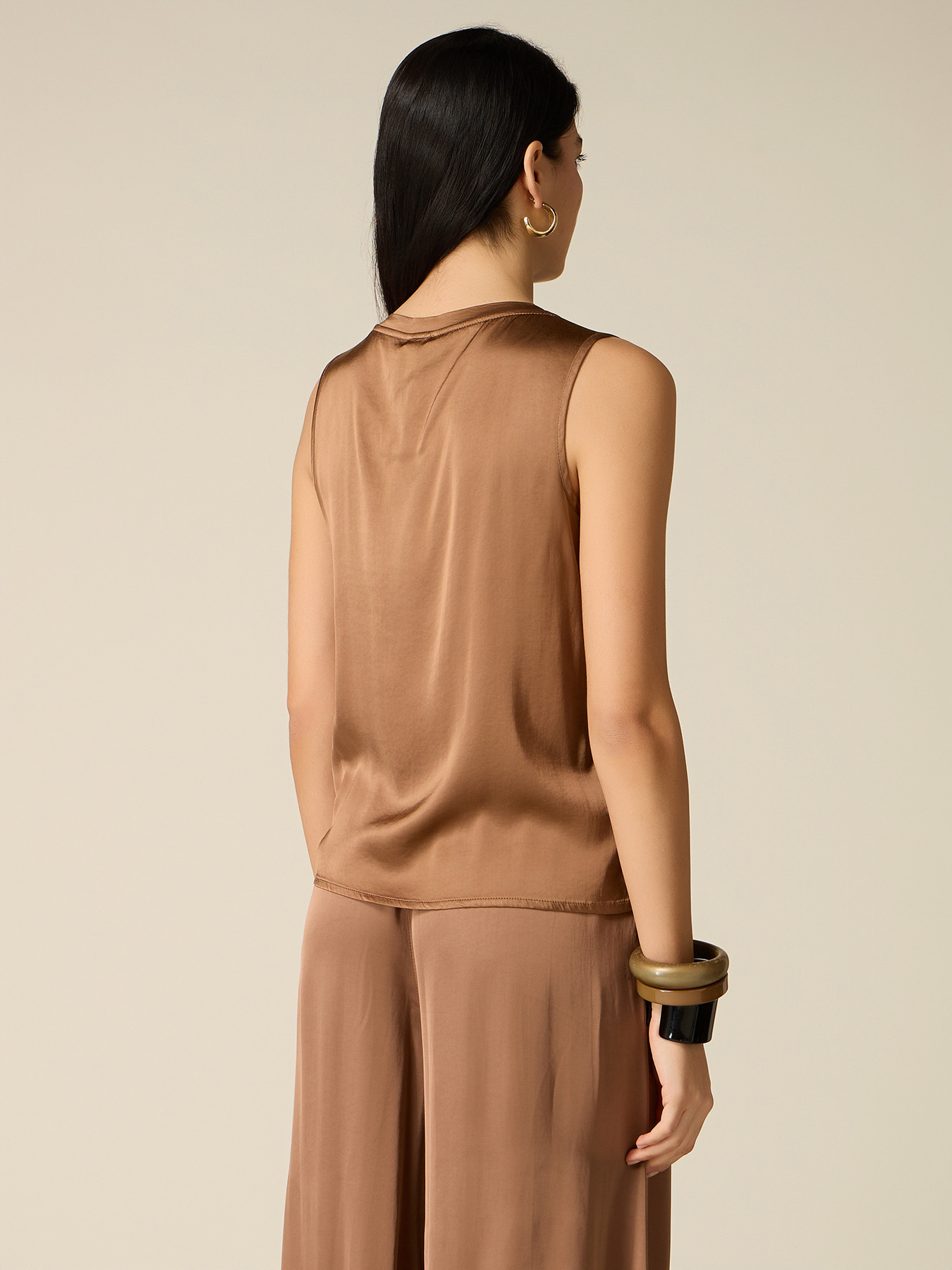 Viscose blend satin top image number 1