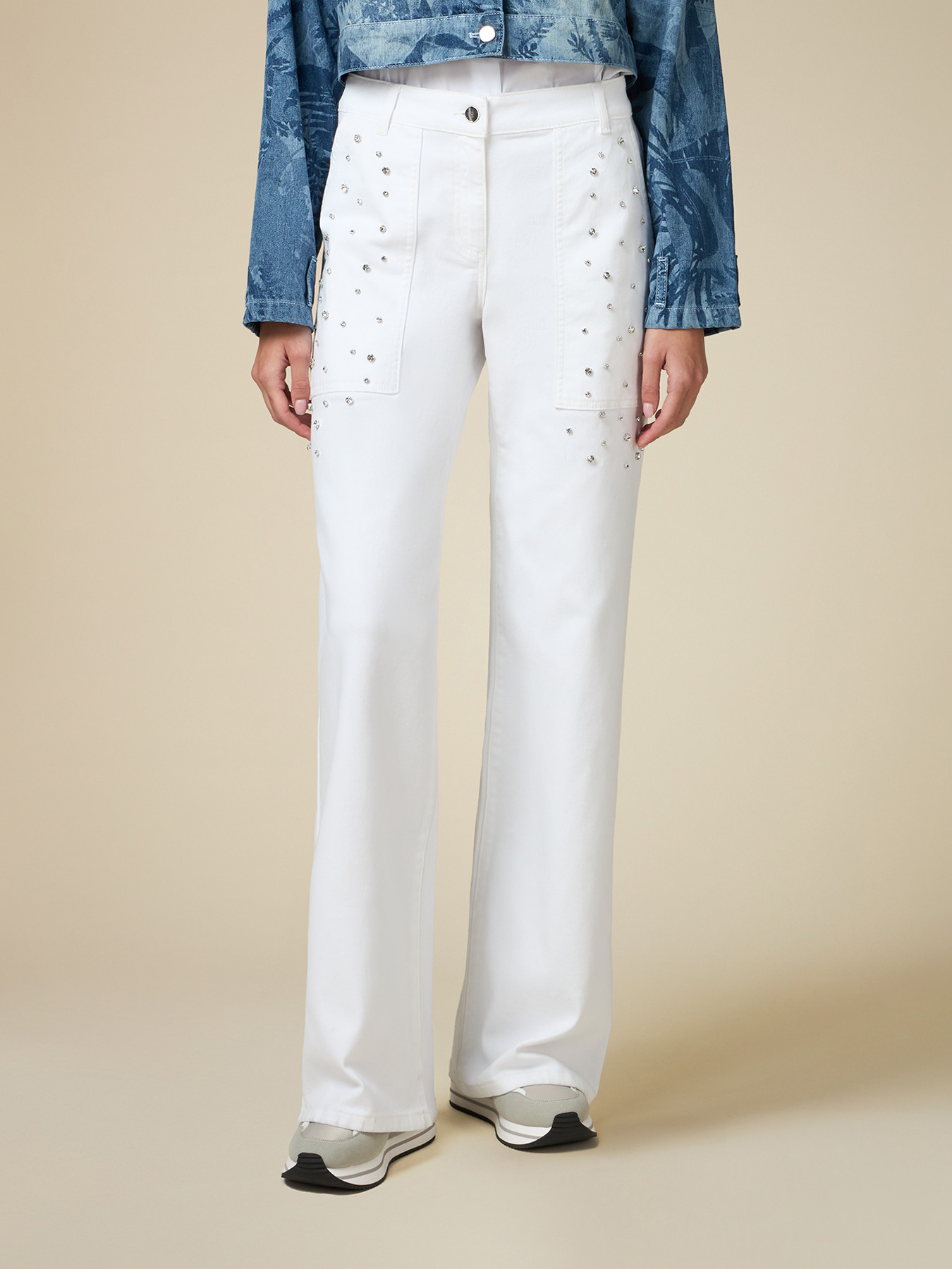 Palazzo- Hose mit Steinen image number 3