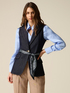 Denim vest with scarf belt image number 0