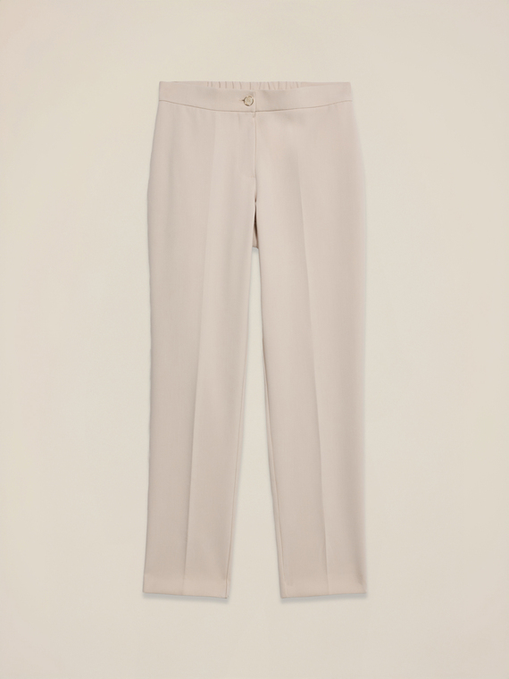Regular pants in cr&ecirc;pe fabric