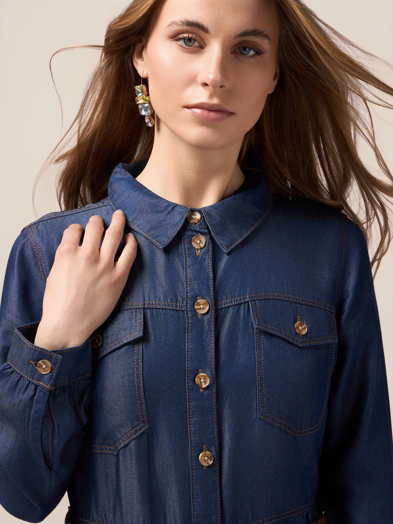 Tencel shirt dress image number 2