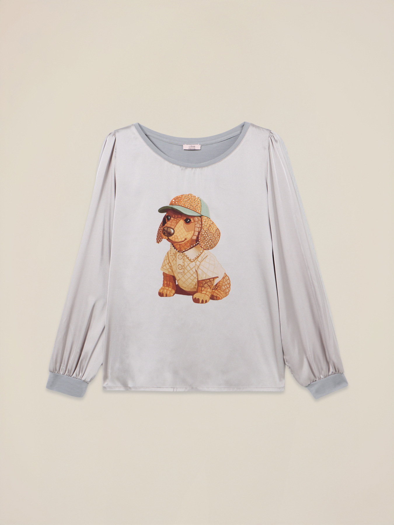 Bimaterial-T-Shirt mit Druck und Applikationen image number 3