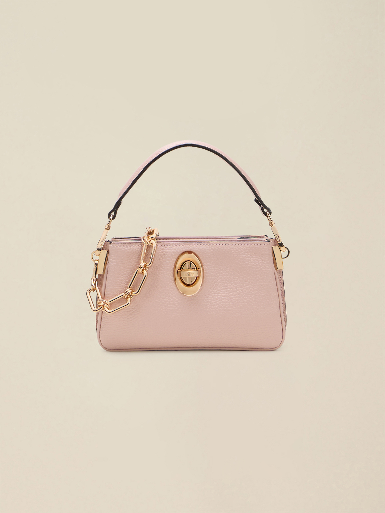 Genuine leather bag with decorative chain image number 1