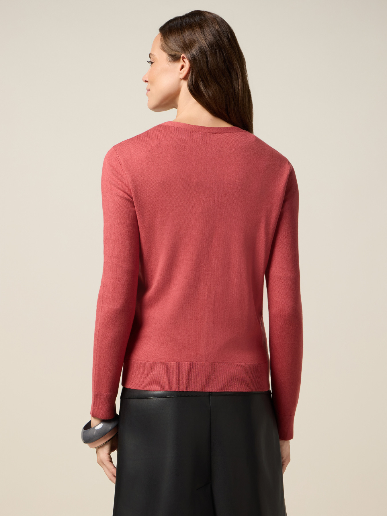 Cardigan scollo a V misto viscosa image number 1