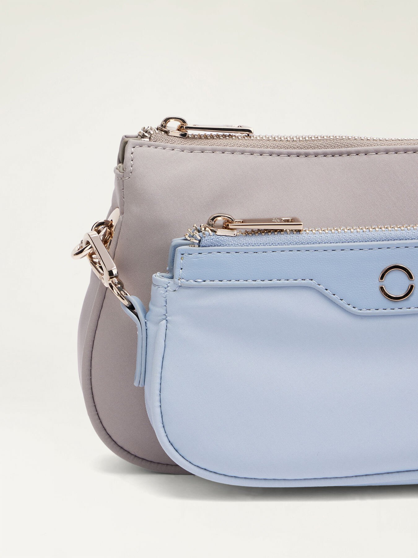 Bolso bandolera doble de nailon image number 4