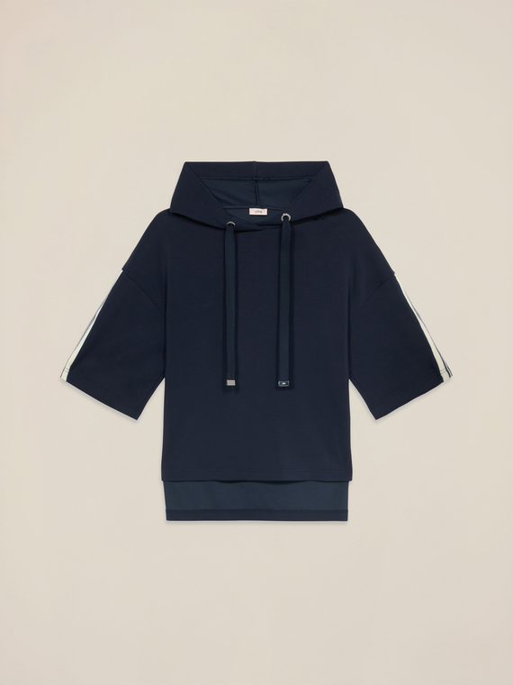 Sweat-shirt &agrave; manches courtes avec capuche