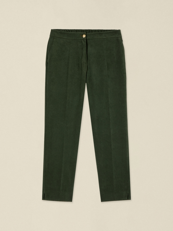 Pantaloni a sigaretta effetto fustagno