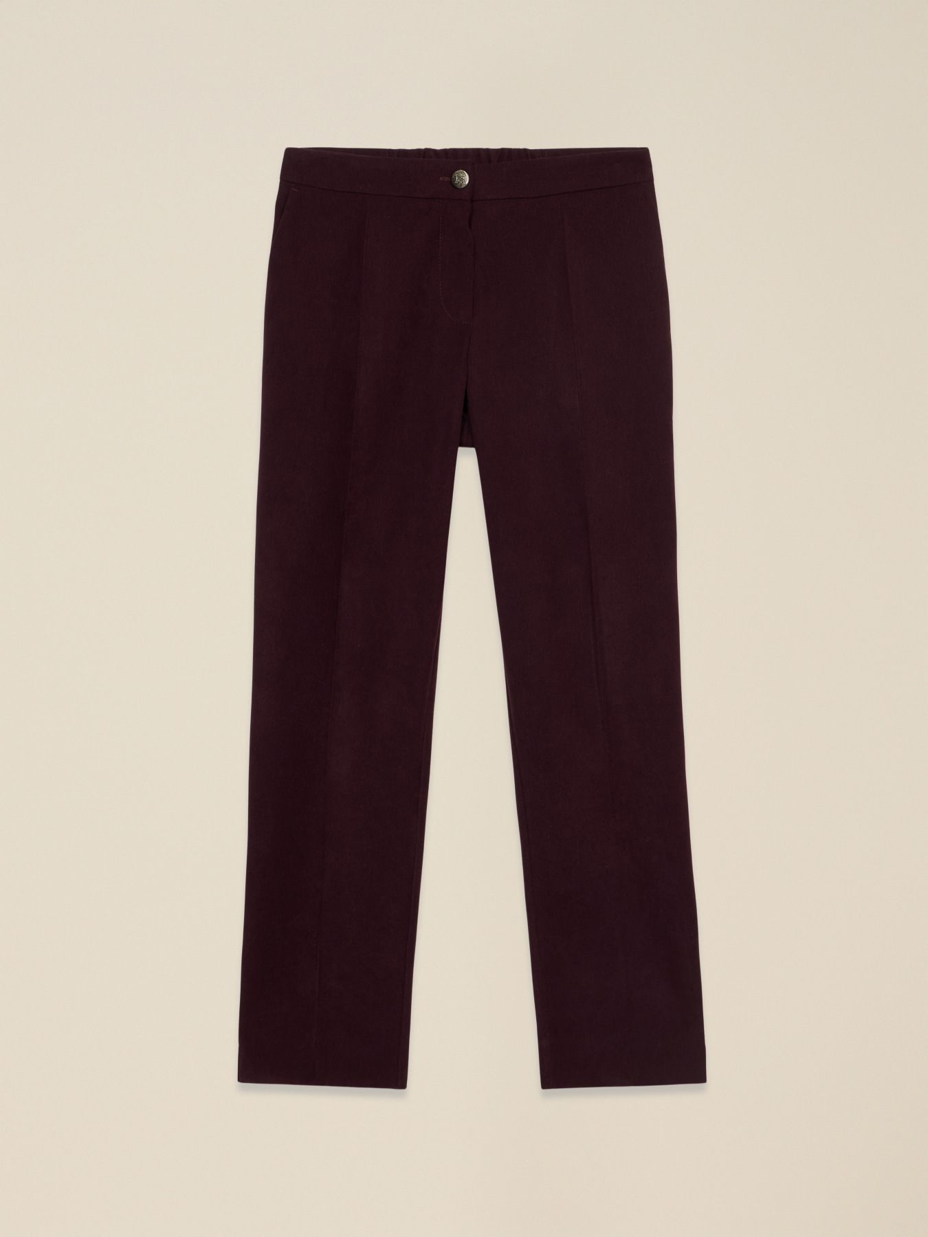 Pantalon regular en velours c&ocirc;tel&eacute; image number 4