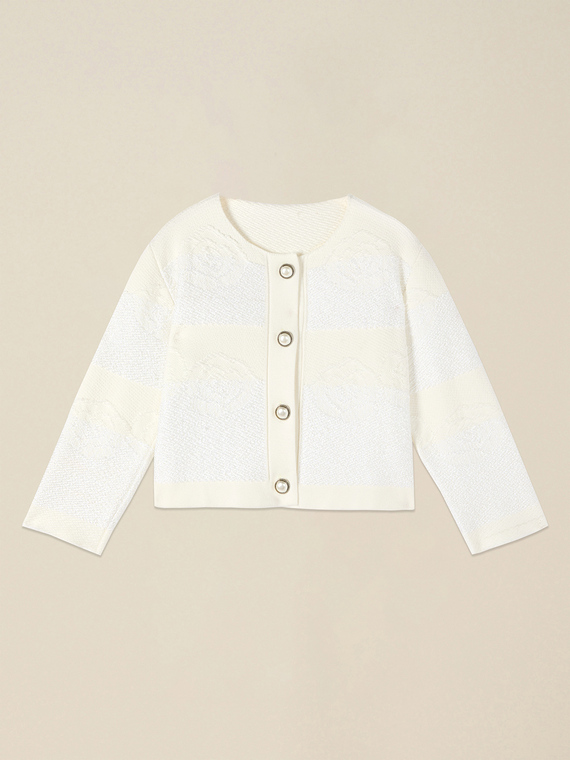 Short jacket in textured knitwear