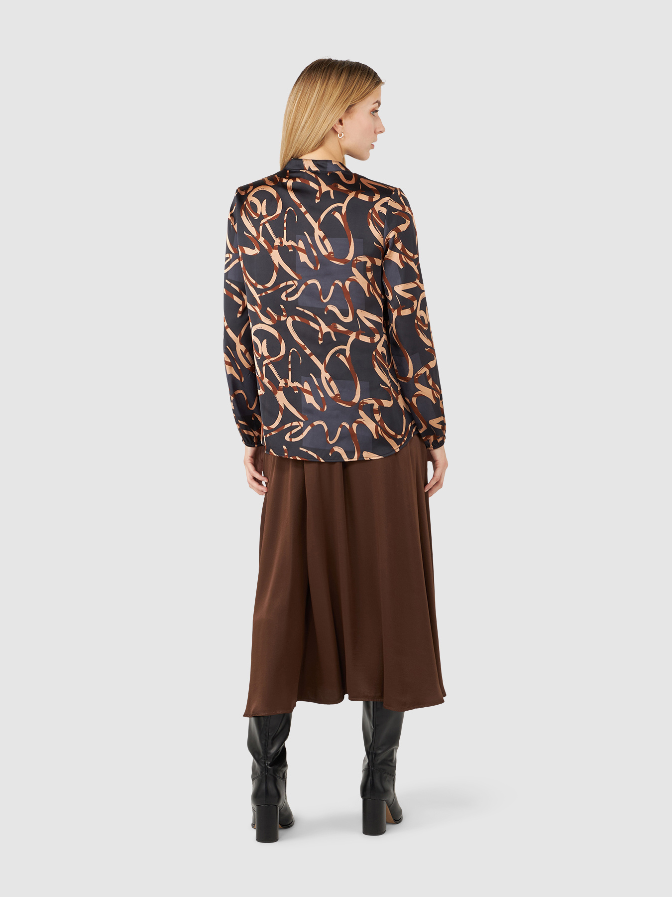 Gemusterte Satinbluse image number 1