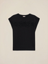 Tricou din jerseu cu inserție din dantelă image number 3