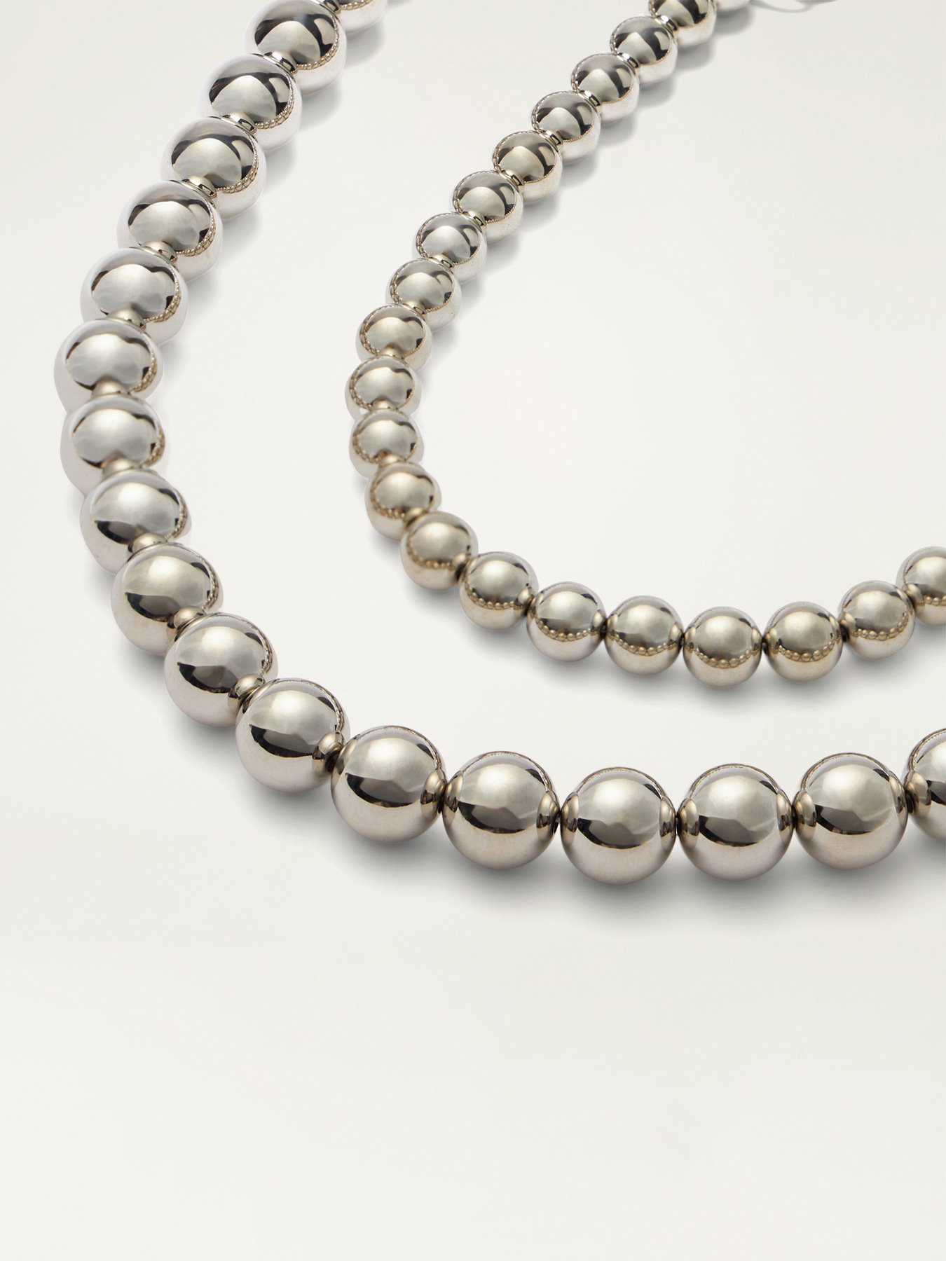 Collier double avec boule en m&eacute;tal image number 2