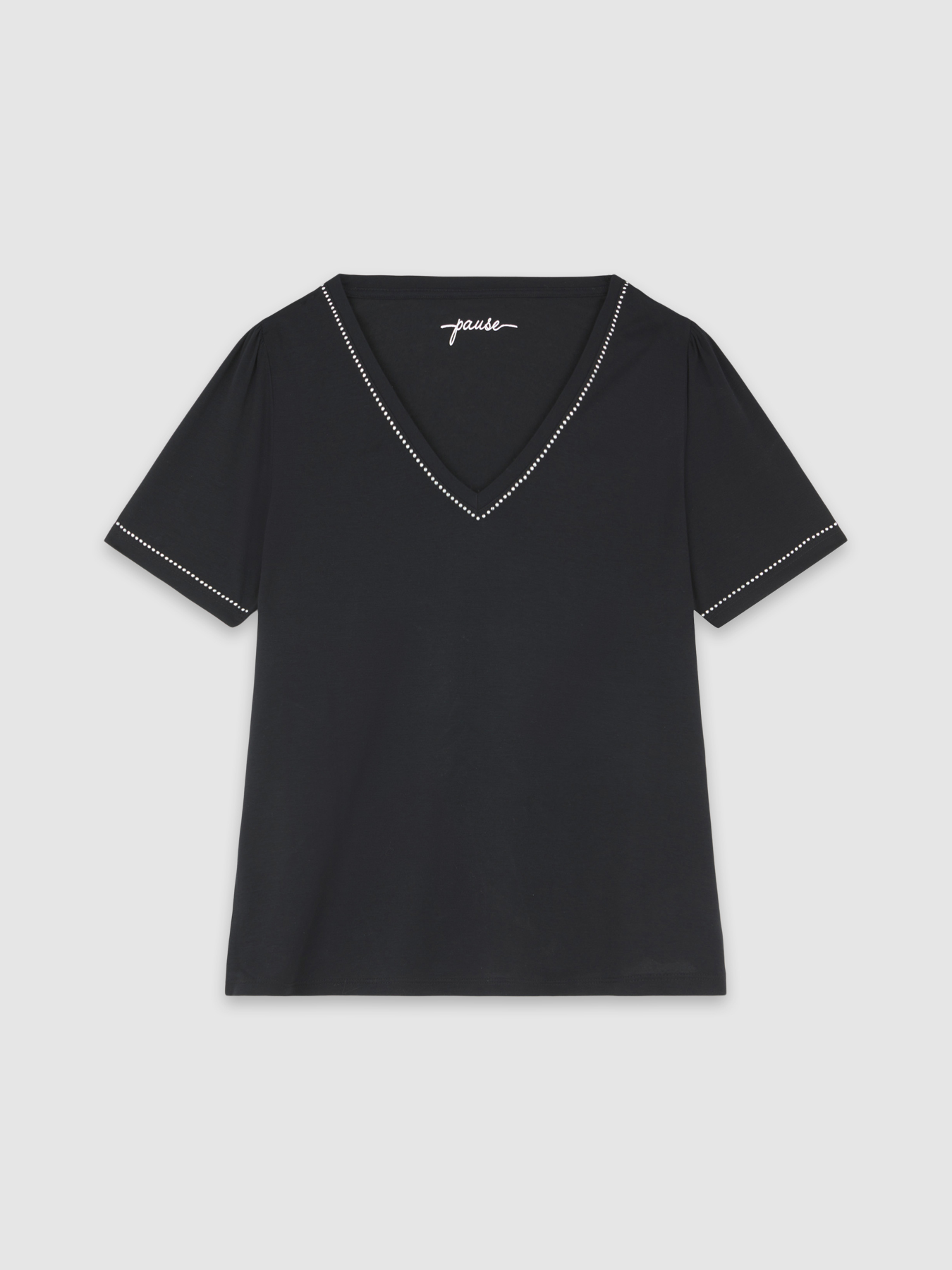 T-Shirt mit kleinen Nieten image number 3