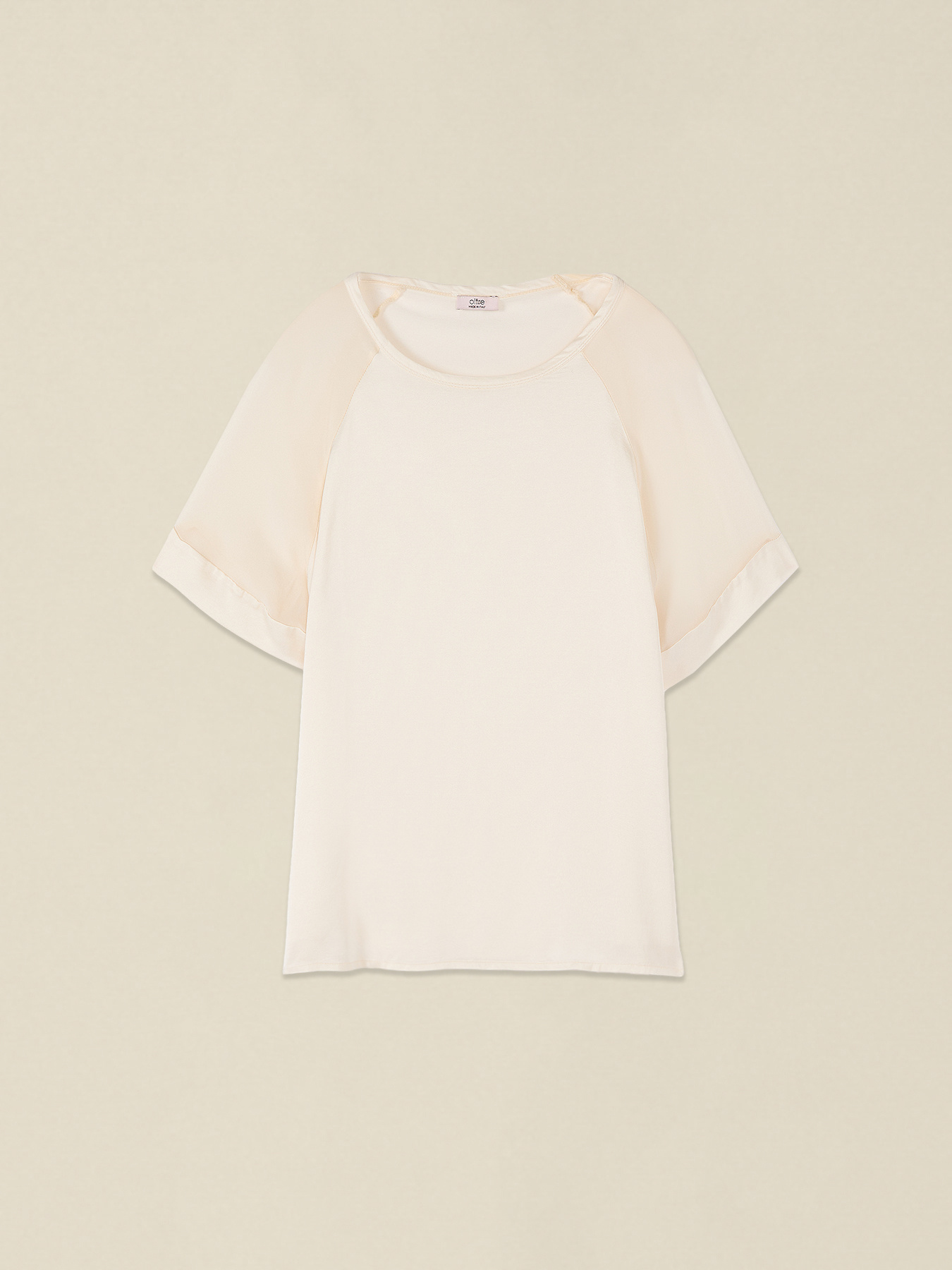Two-tone short sleeve blouse image number 3