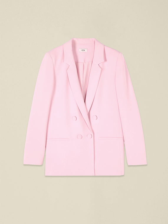 Blazer crois&eacute; en tissu cr&ecirc;pe