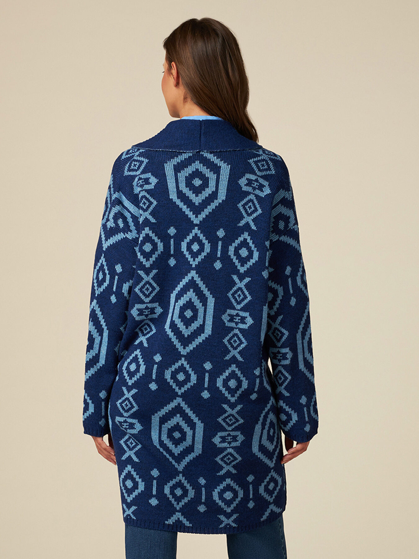 Cardigan over misto lana jacquard image number 1