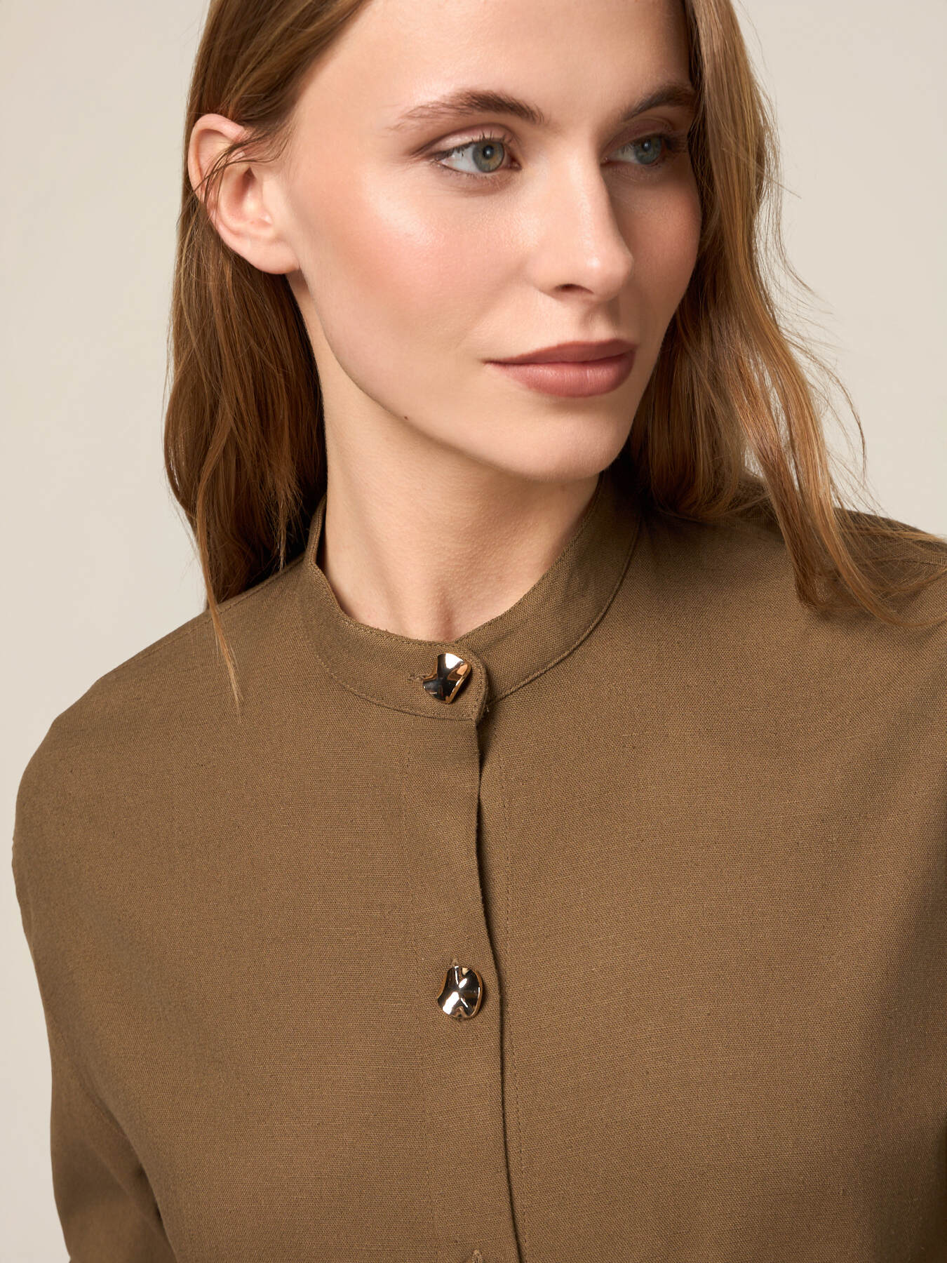 Chaqueta camisa mezcla de lino image number 2