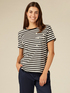Striped T-shirt with pearls and stones image number 0