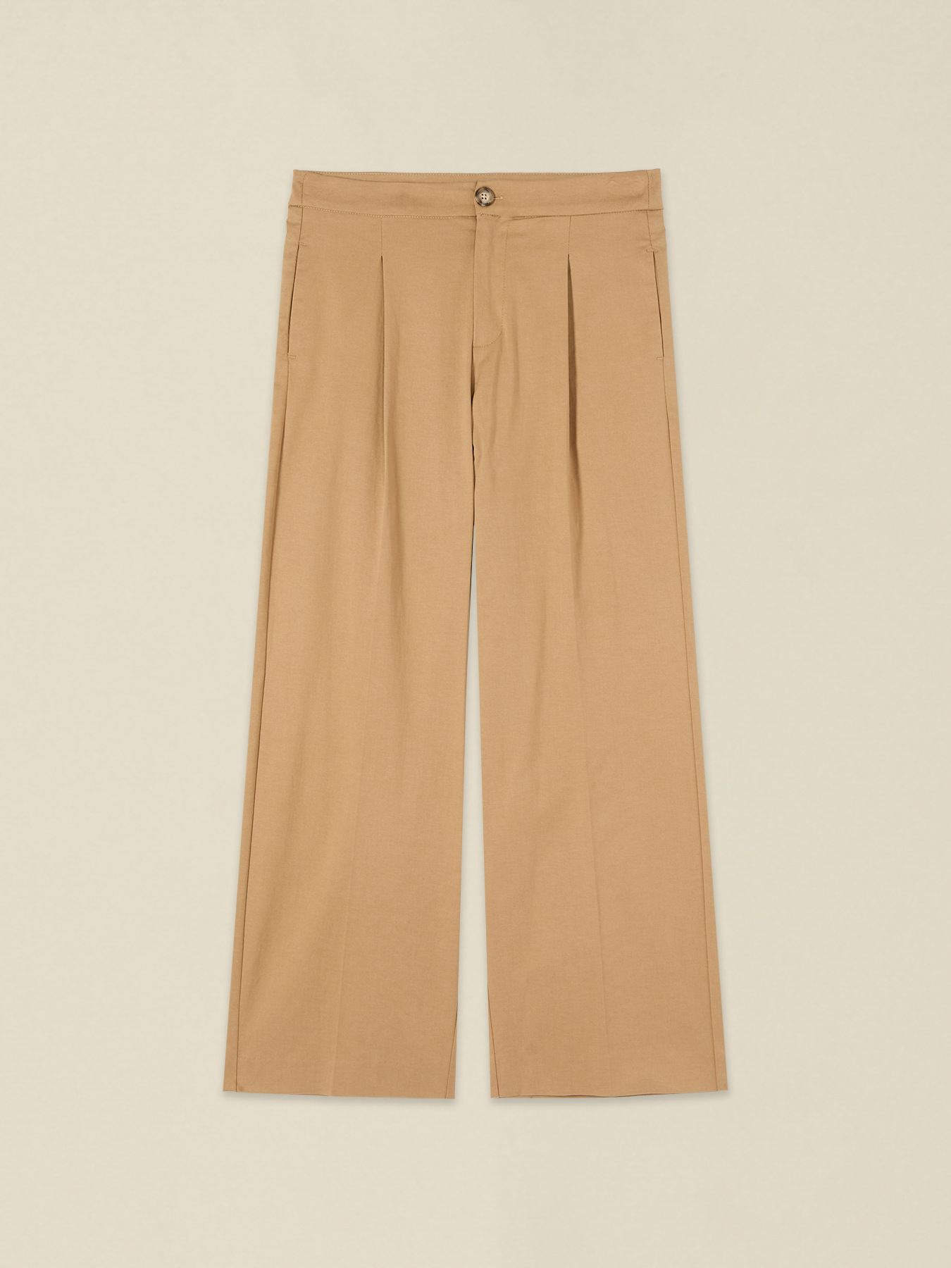 Pantaloni cropped din amestec de lyocell image number 4