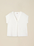 Bi-material blouse with kimono sleeves image number 3