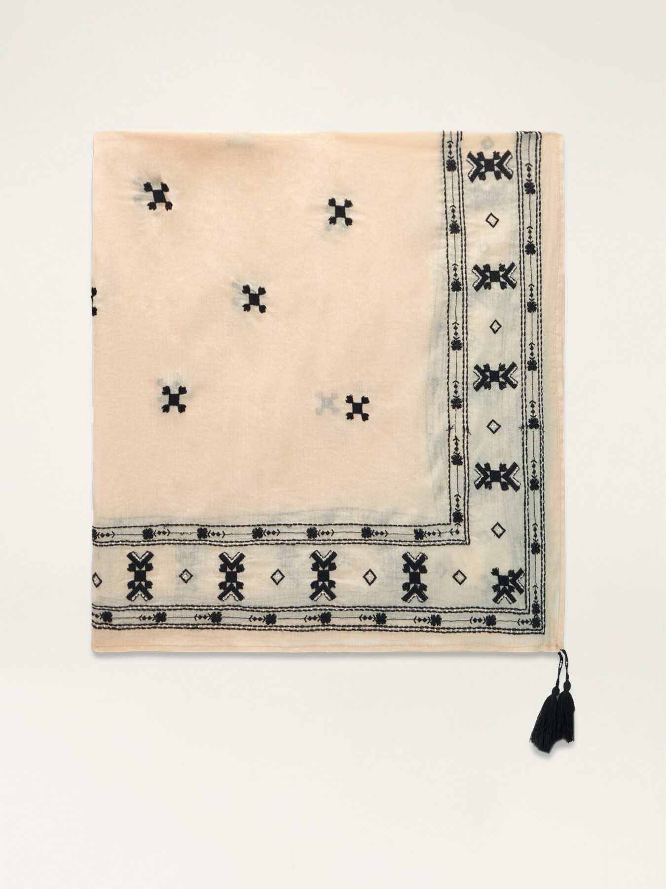Scarf with embroidery and beads image number 1