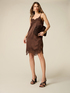 Satin dress with lace image number 0