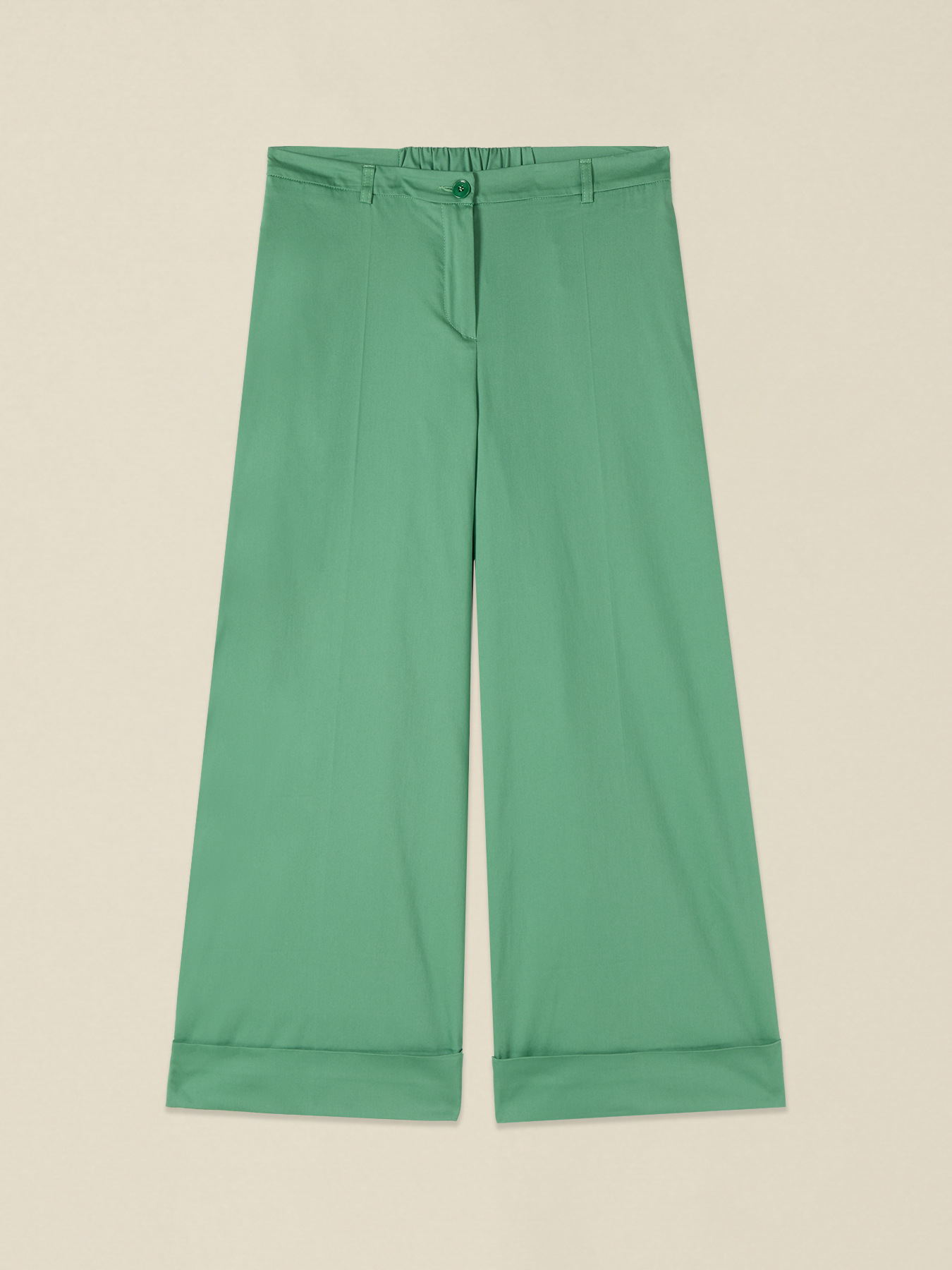 Cotton blend cropped trousers image number 4