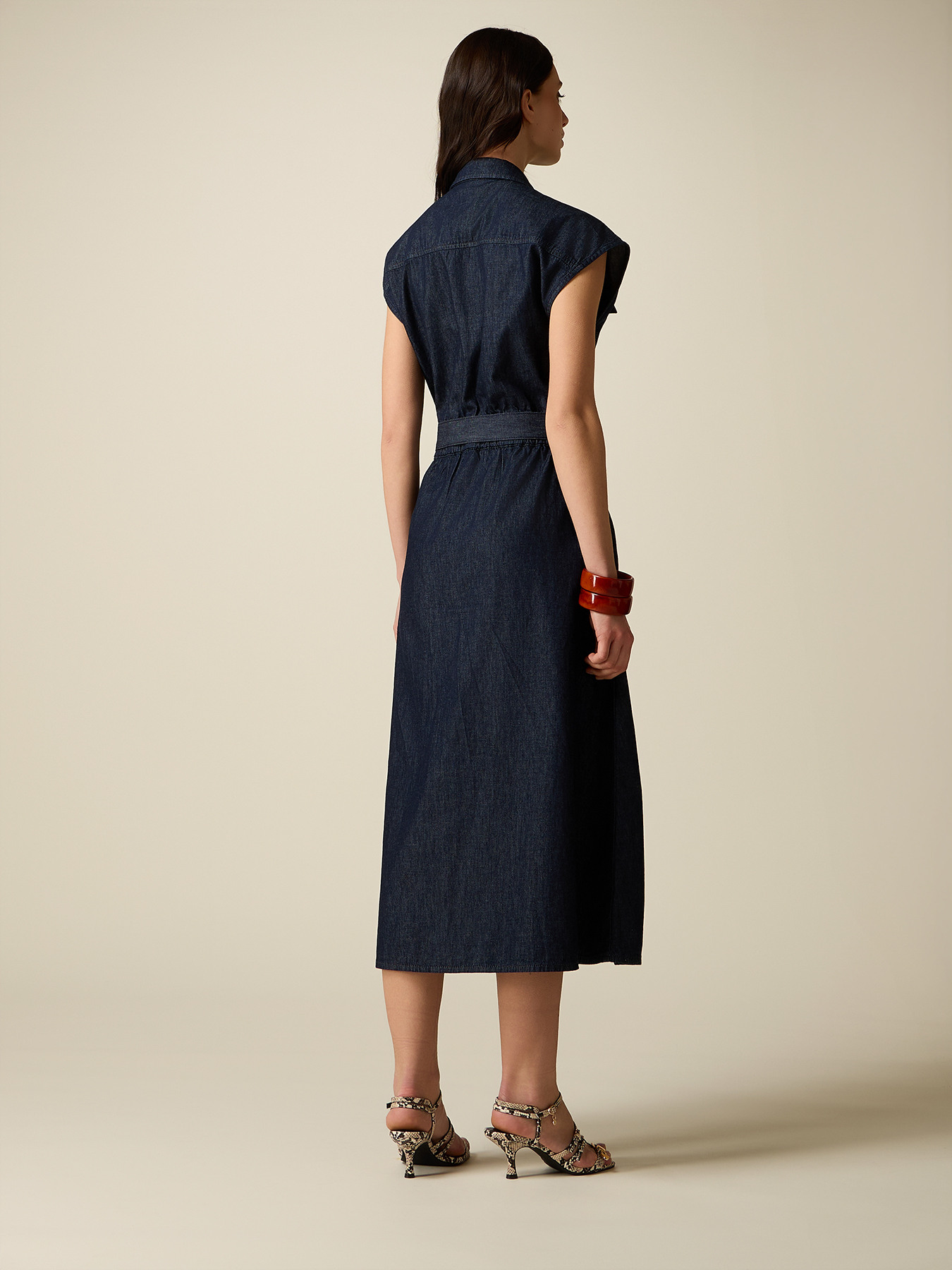 Denim shirtdress with embroidery image number 1