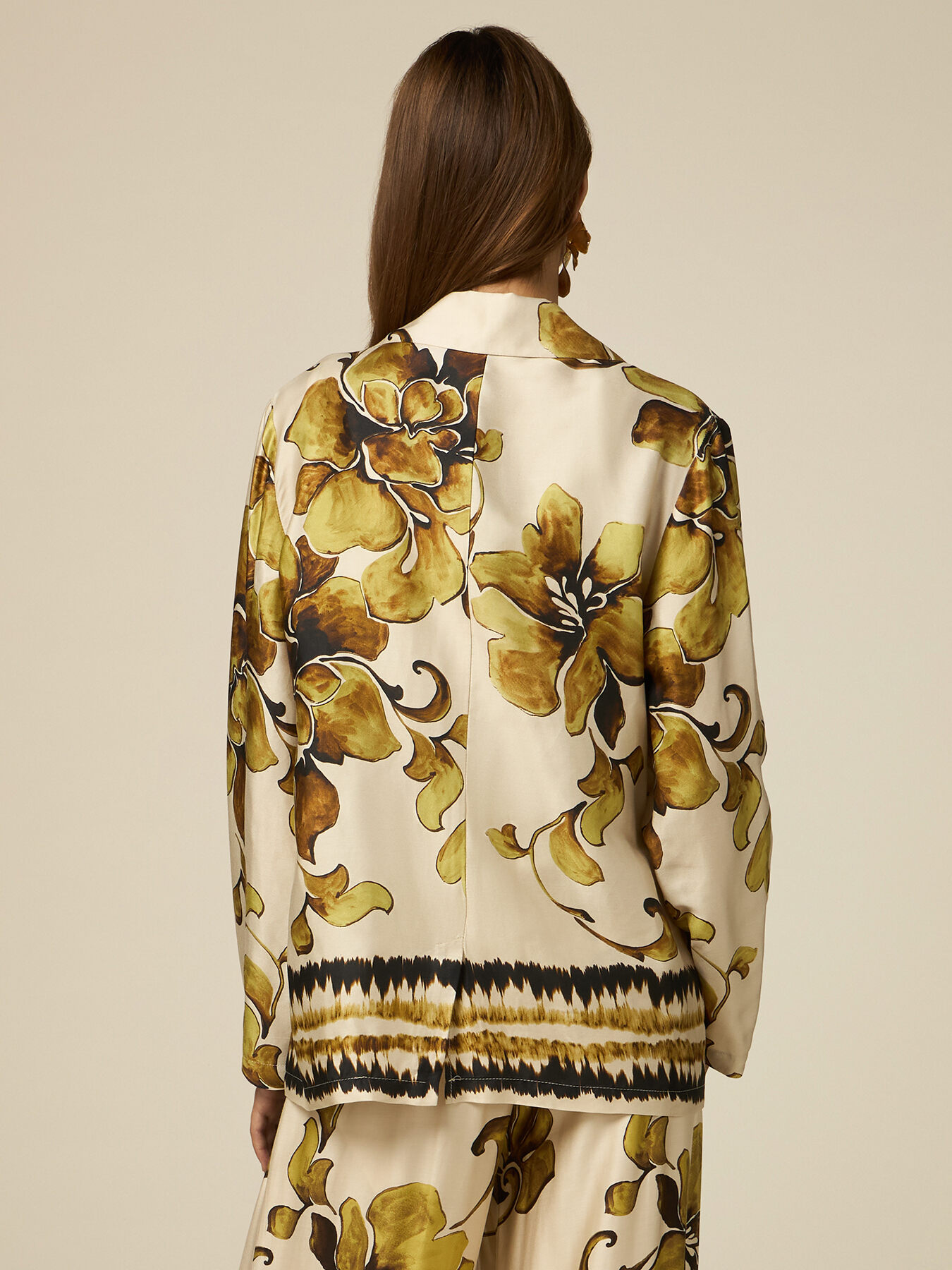 Patterned viscose satin jacket image number 1