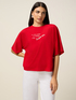 Camiseta con bordado de letras image number 0