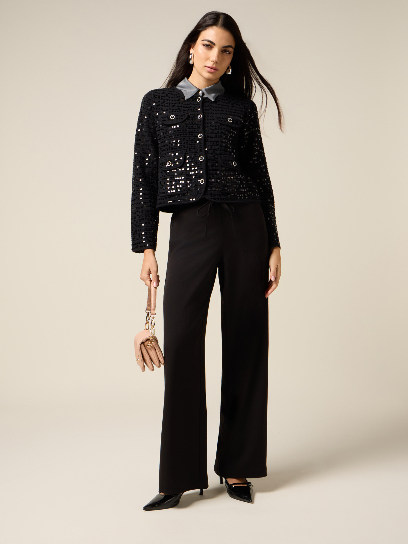 Wide-leg jogger pants image number 0