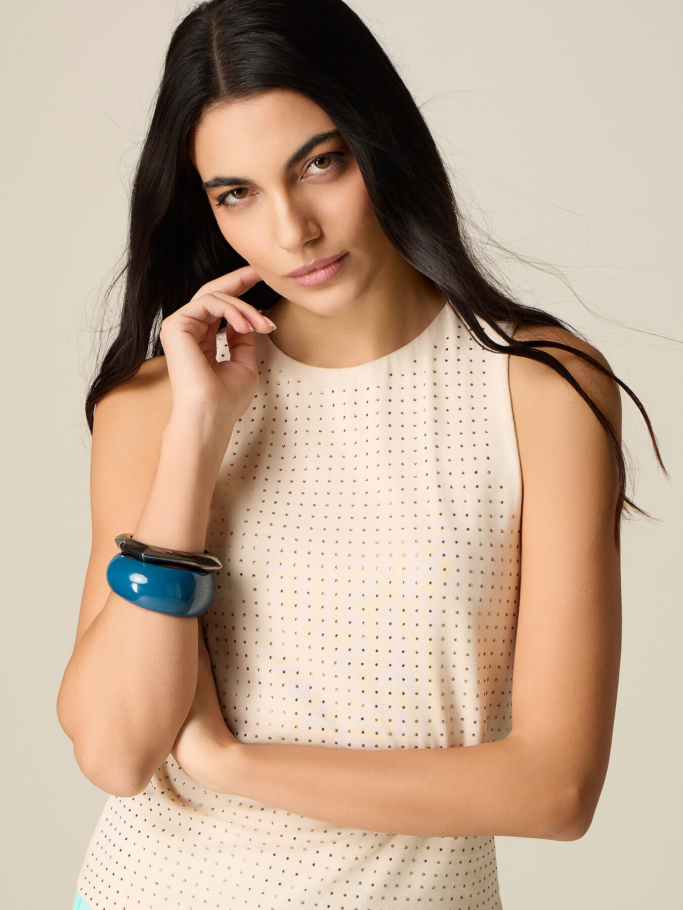 Jersey-Top mit Mikrokristallen image number 2