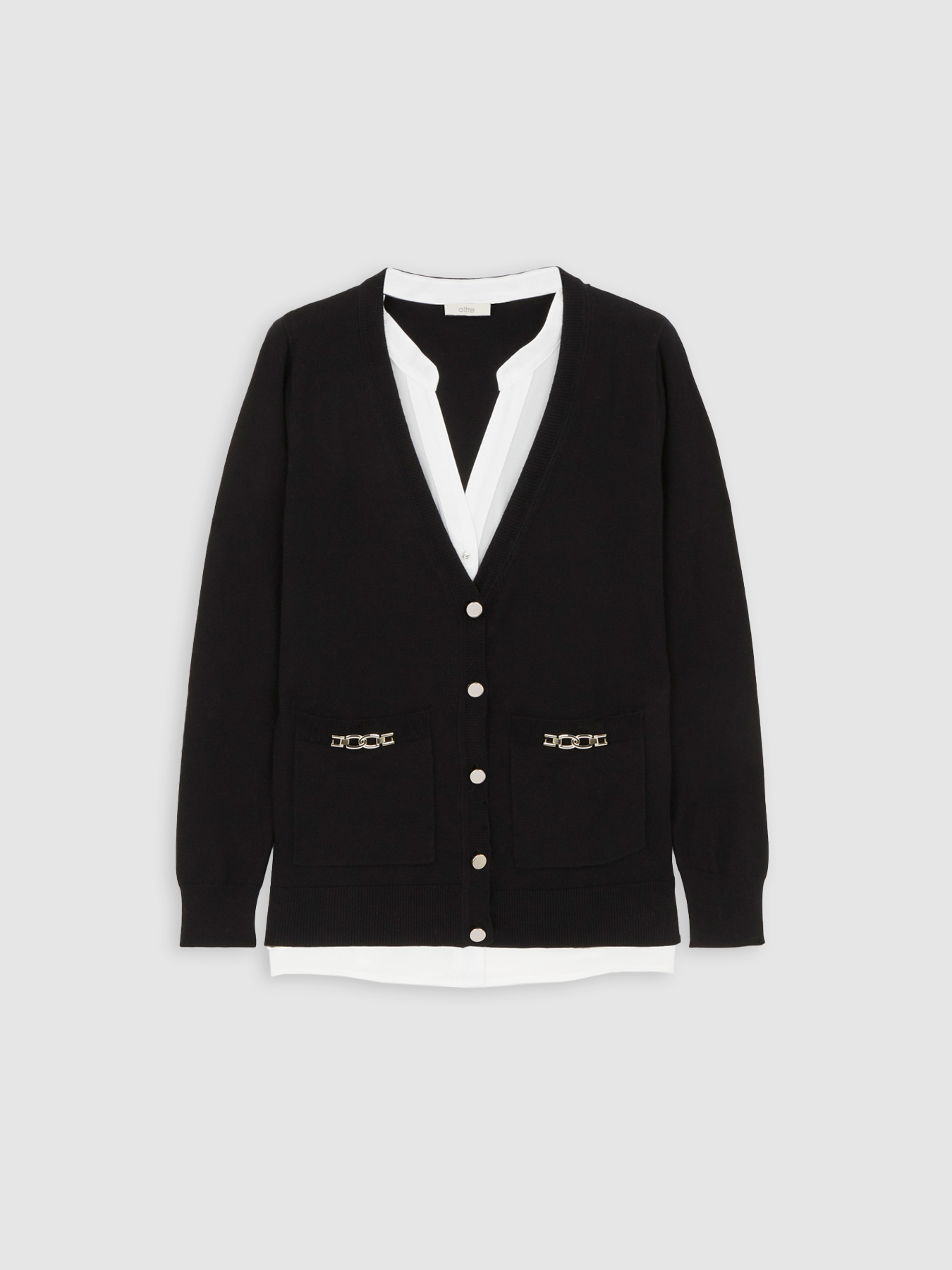 Cardigan with internal top image number 3