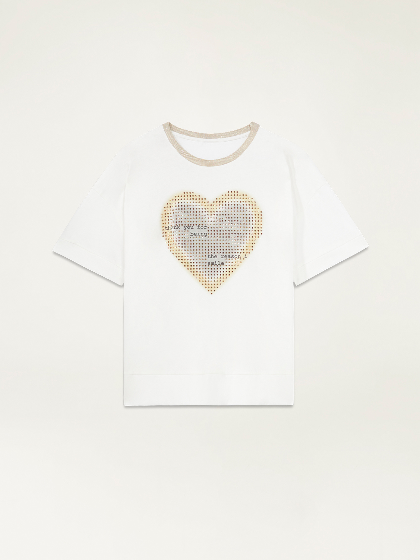 Camiseta con estampado y pedrer&iacute;a image number 3