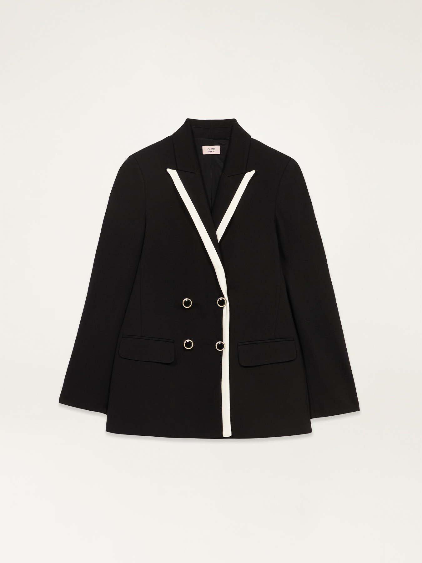 Blazer in punto milano con profili a contrasto image number 4